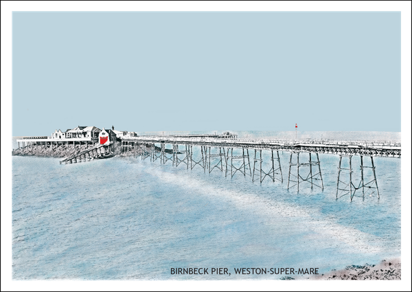 Birnbeck Pier, Weston-Super-Mare Postcard