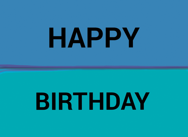 Happy Birthday Blue on Blue, Greetings Card
