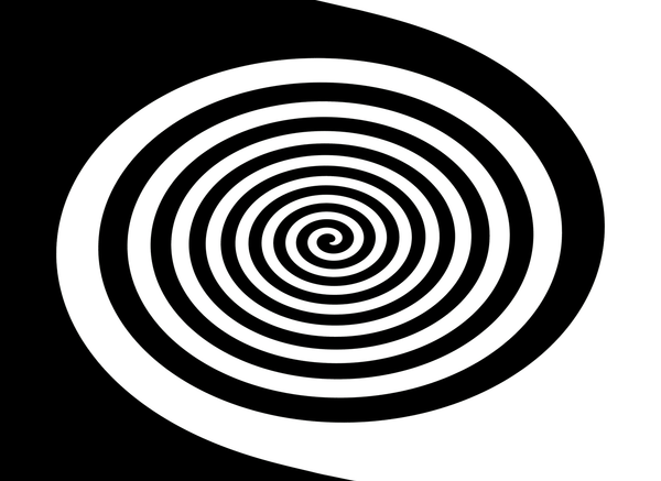 Black and White Spiral Greetings Card