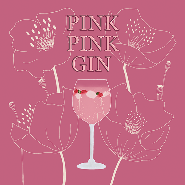 Pink Pink Gin Greetings card