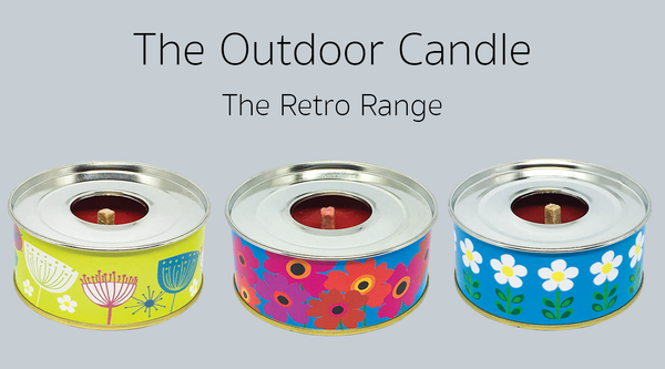 The Outdoor Candle - Retro Red and Pink Flowers